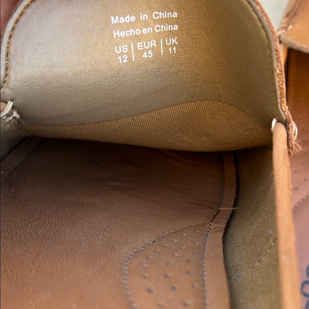 Aldo Men's Tan Leather Slip-Ons - Picture 3 of 4